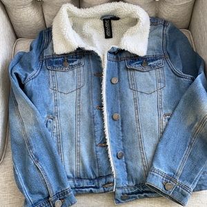Girls Jean Jacket with fur inside